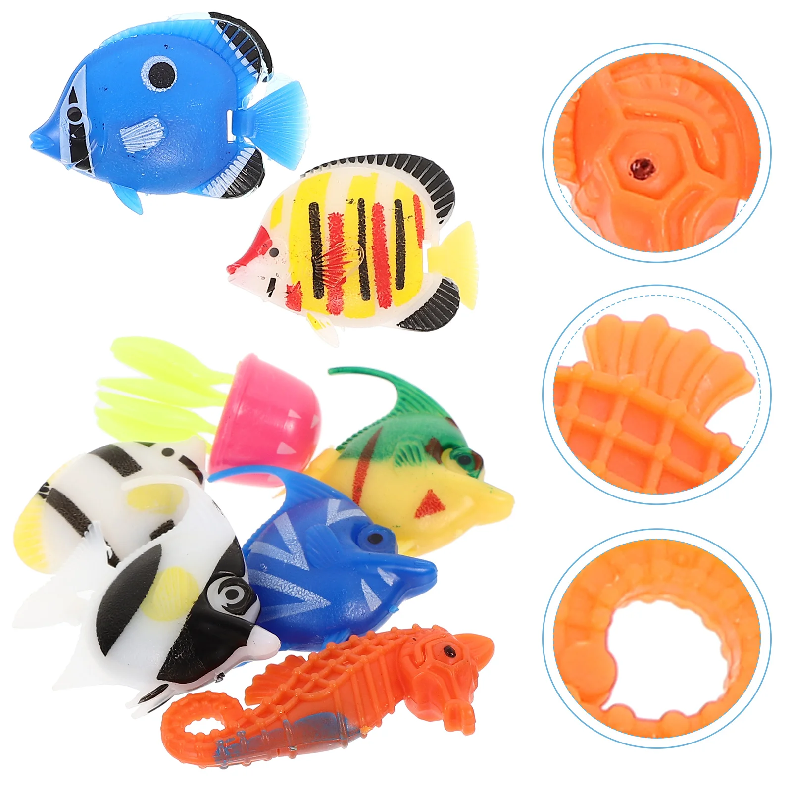 

8 Pcs Lifelike Fish Tank Decorations Plastic Sea Animal Models Small Toy Adornments for Aquarium Landscaping Home Office Eco