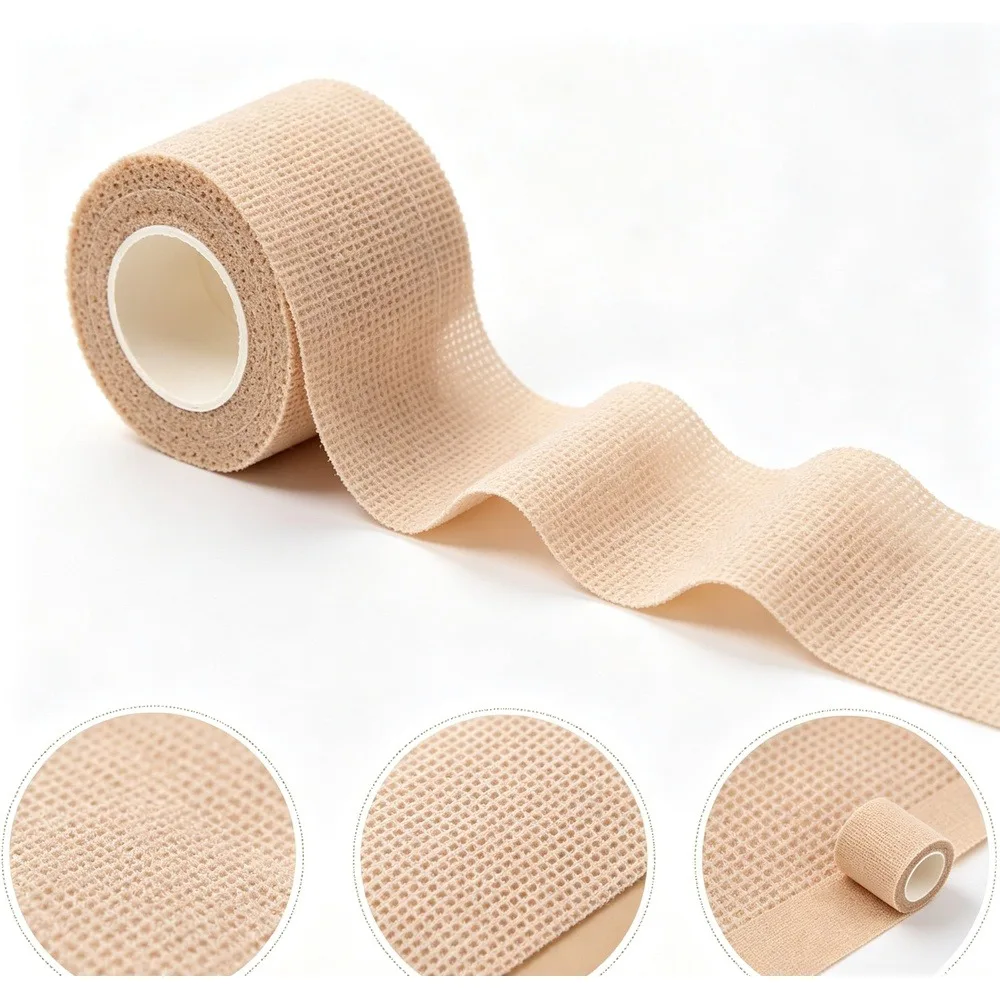 Self‑Adhesive Cohesive Bandage, 5cm X 4.5m Elastic Non‑Woven Sports Wrap Tape, Breathable Waterproof Bandage for Finger, Sports & Pet Use, 1 Roll, Skin Tone