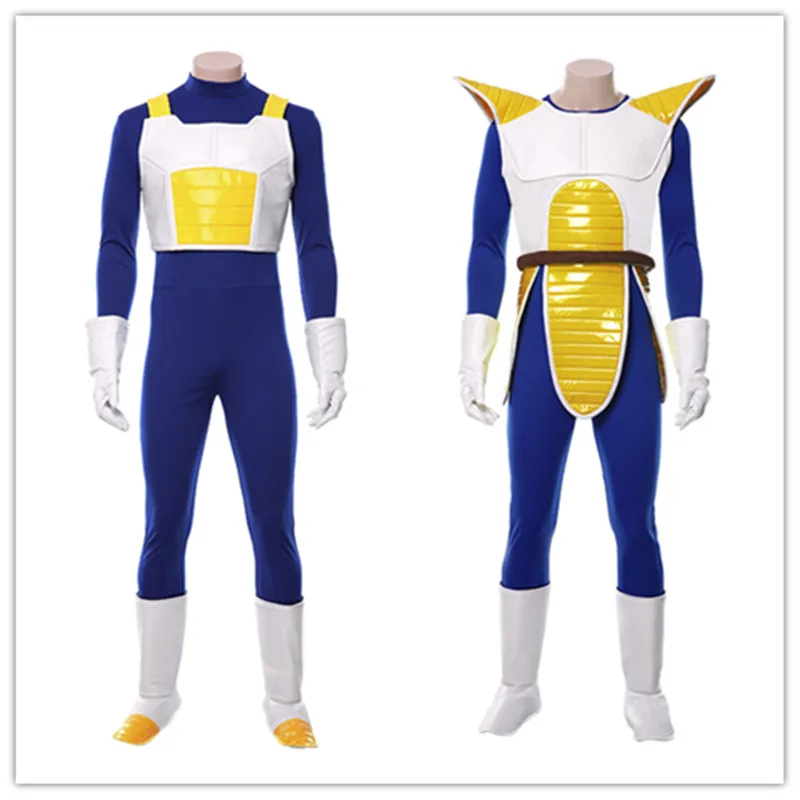 Anime Vegeta Cosplay Costume Jumpsuit  Shoes Cover Uniform Outfits Halloween Carnival Party Suit for Adult Men Role Play