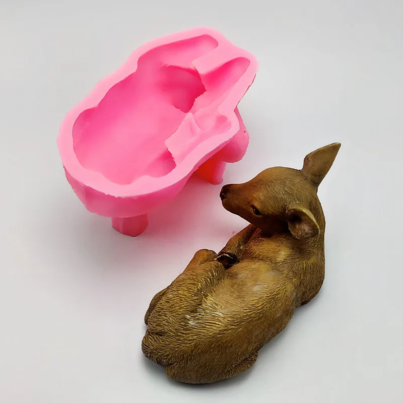 Silicone Mold Large Christmas Deer DIY Soap Candle Resin Mold Chocolate Fudge Cake Decorating Tool