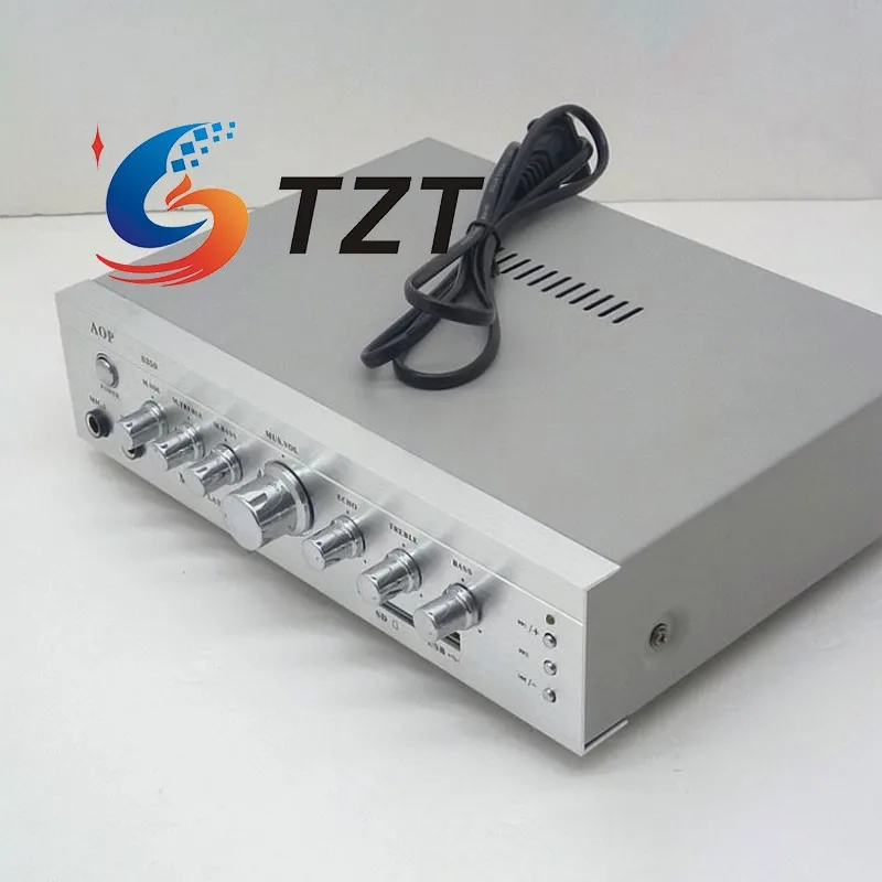 TZT 220V 150W+150W High Power Professional Audio Amplifier for Karaoke/Household/Outdoors Support Driving Dual 8-inch Speaker