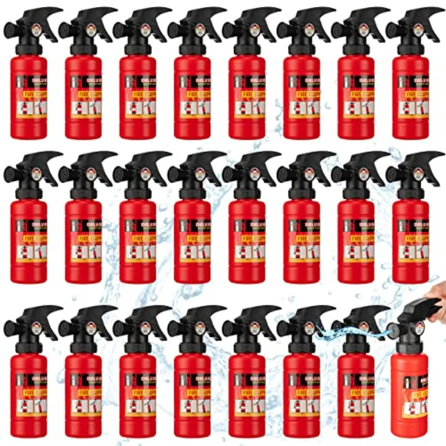 

24 Pcs Fire Extinguisher Squirter Toys Realistic Firefighter Water Squirt Toy Fun Fireman Squirter for Boy Girl Swimming Pool B