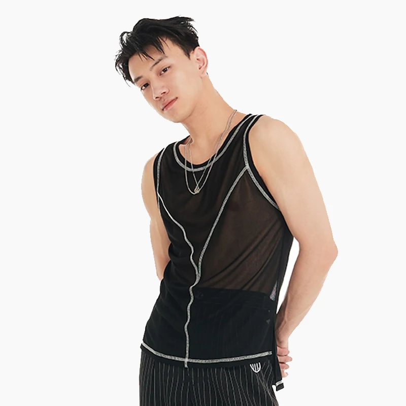 

2025 Latin Dance Performance Costumes For Men Sleeveless Shirts Samba Chacha Modern Dance Wear Vest Latin Dance Clothing DN20566