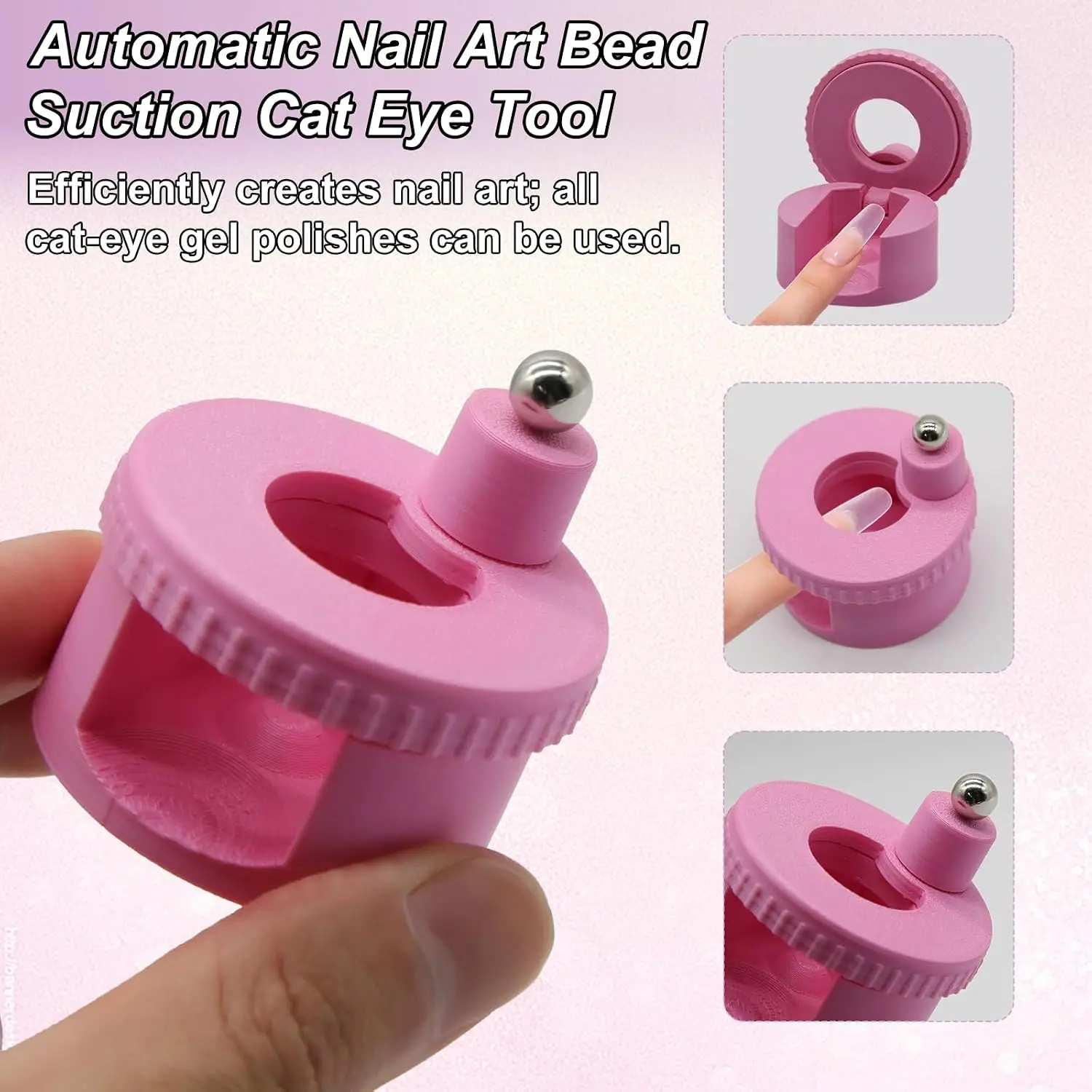Nail Art Rotating Cat Eye Magnet Cat Eye Gel Polishing 360 ° Rotating Magnet Tool for DIY or Nail Salon Cat Light Magnetic Tool