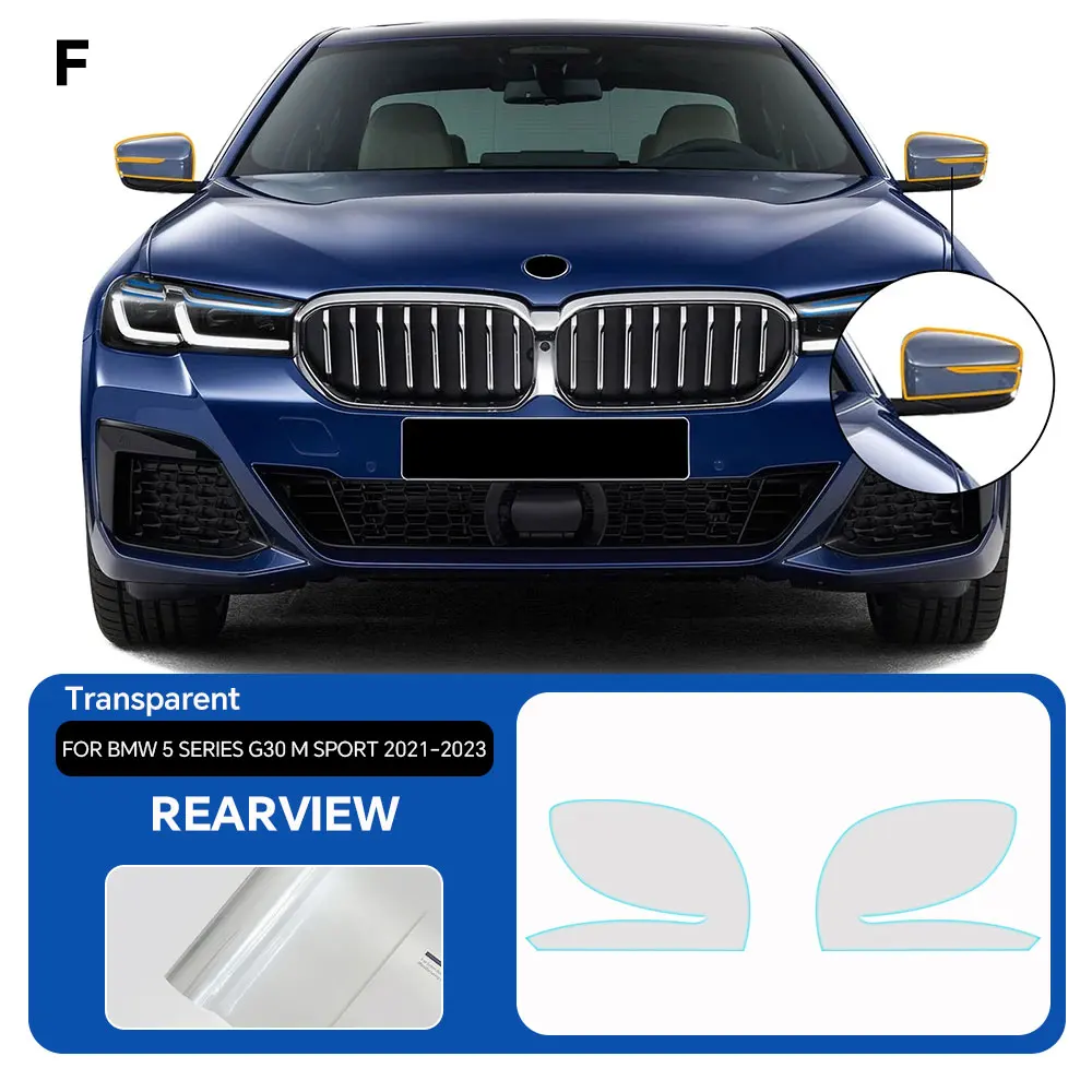 Protection Film For BMW 5 Series G30 M 2021-2023 Headlight Rearview PPF Precut Kit Clear Anti Scratch Transparent Sticker view 2