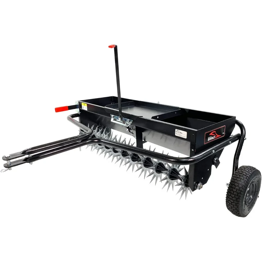 Brinly AS2-40BH-P Tow Behind Combination Aerator Spreader with Weight Tray, 40-Inch, Flat Black