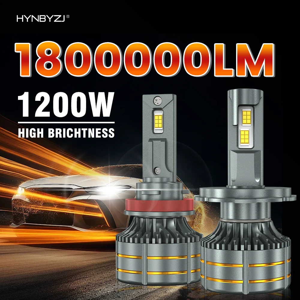 

HYNBYZJ H4 1200W Canbus H7 H1 LED H8 H11 9005 9006 9007 9008 9012 HB3 HB4 Car LED Headlight Auto Fog Lamp LED Bulbs 6000K 12V