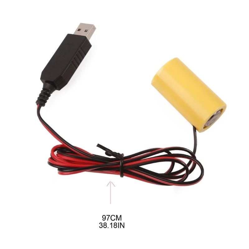 USB To 1.5V/3V/4.5V/6V LR14 C Dummy Battery Eliminate Cable Replace 1-4pcs LR14 C Battery Fit For Electric Toy LED String Lights