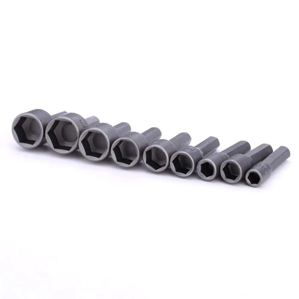 9pcs Power Hand Driver Drill Tools Set 5-13mm Metric Socket Wrench Set Power Nuts Driver Socket 1/4\