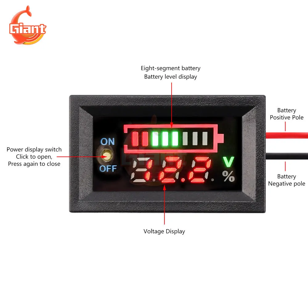 2S/3S/4S Digital Voltmeter Lithium Battery Capacity Indicator Voltage Tester Electricity Meter Battery Charge Level Indicator