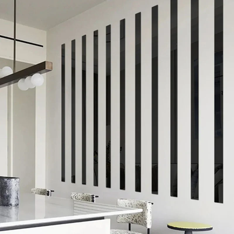 3M stainless steel flat metal decorative strip Ceiling Edge Line mirror background wall stickers for living room decor gold tape