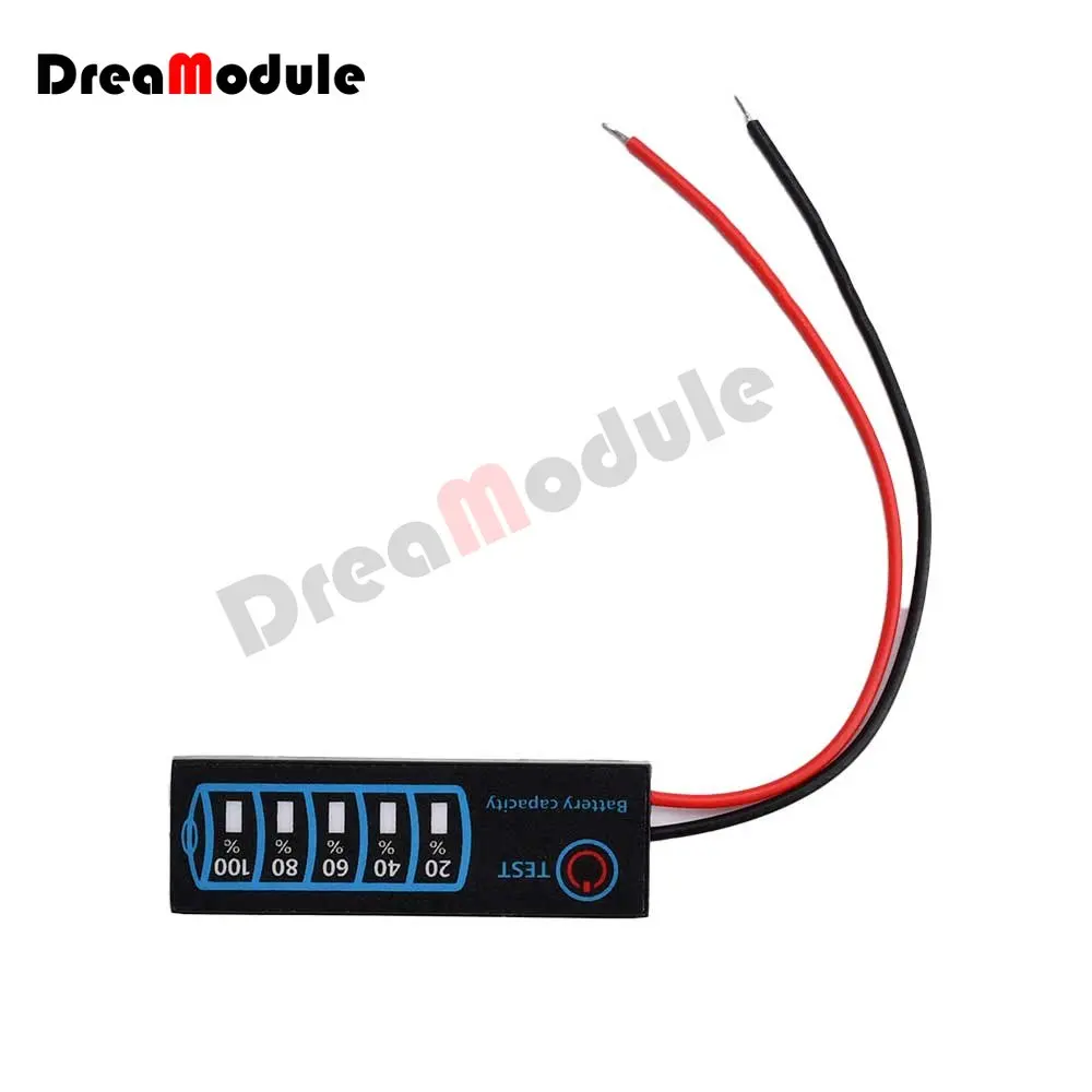 DC5-30V 12V 24V LED Battery Capacity Indicator Power Display Panel Lithium Lead Acid Battery Capacity Voltage Meter Module