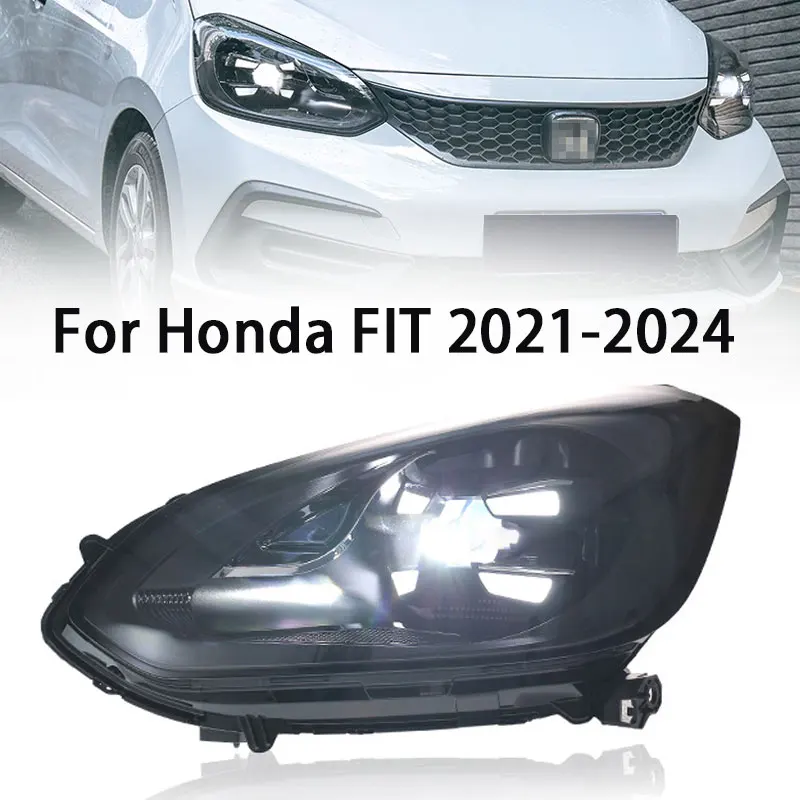 

Head Lamp For Honda Jazz Fit LED Headlight 2020-2024 Headlights GR9 DRL Turn Signal High Beam Angel Eye Projector Lens