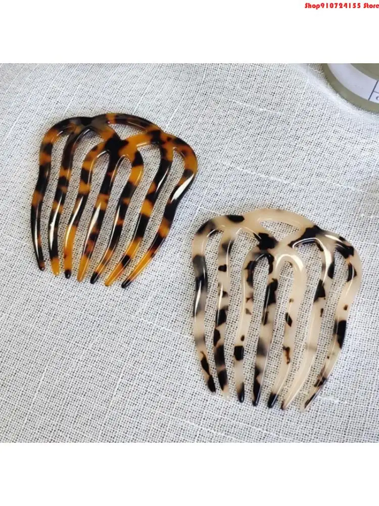 Minimalist French Twist Hair Side Comb Hollow Out Wavy  Teeth Acetate Antistatic Hairpin Vintage Tortoise for Shell Large