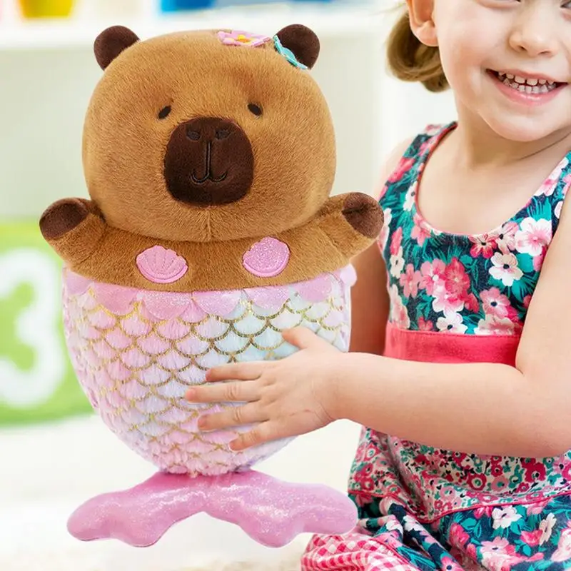 Oreiller en peluche Capybara pour garçons et filles, jouet en peluche, sirène, beurre AdtosCapybara, salon, chambre à coucher, voiture