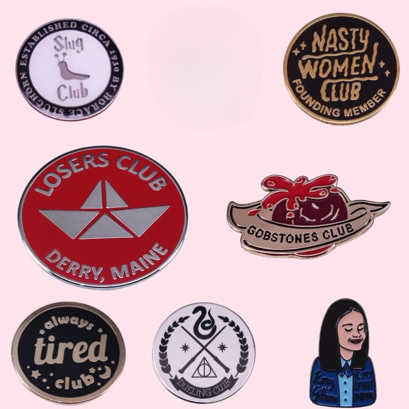 Best Quality Round Always Tired Losers Slug Club Brooches Badges Enamel Pins for Clothes Backpack Lapel Jewelry Gift for Griends