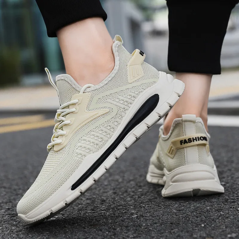 

New Men Casual Sport Shoes Breathable Lightweight Sneakers Outdoor Mesh Black Running Shoes Athletic Jogging Tenis Walking Shoes