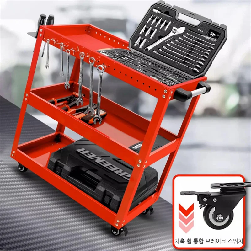 Multifunctional Shelf Workbench Mechanical Workshop Mobile Tool Shelf Layer Hand-push Maintenance Storage Rack Bracket Garage