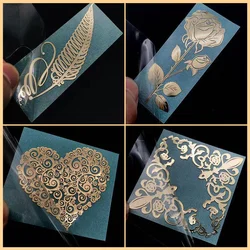 Feather Rose Logo Ultra-thin Mobile Phone Stickers Creative Love Gift Box Guitar Piano Decoration Stickers Metal Stickers