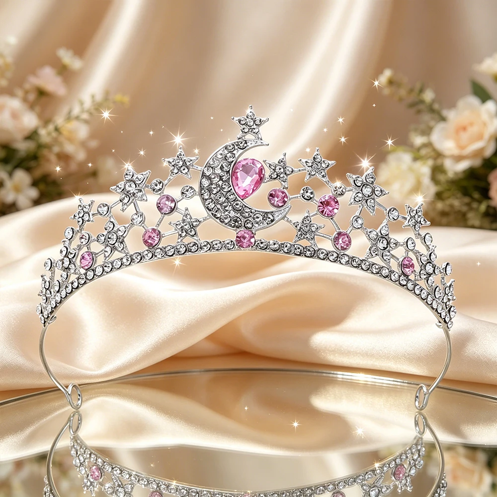 Tiara de Noiva Lua e Estrela c - Women Queen Fashion avaliação e preço