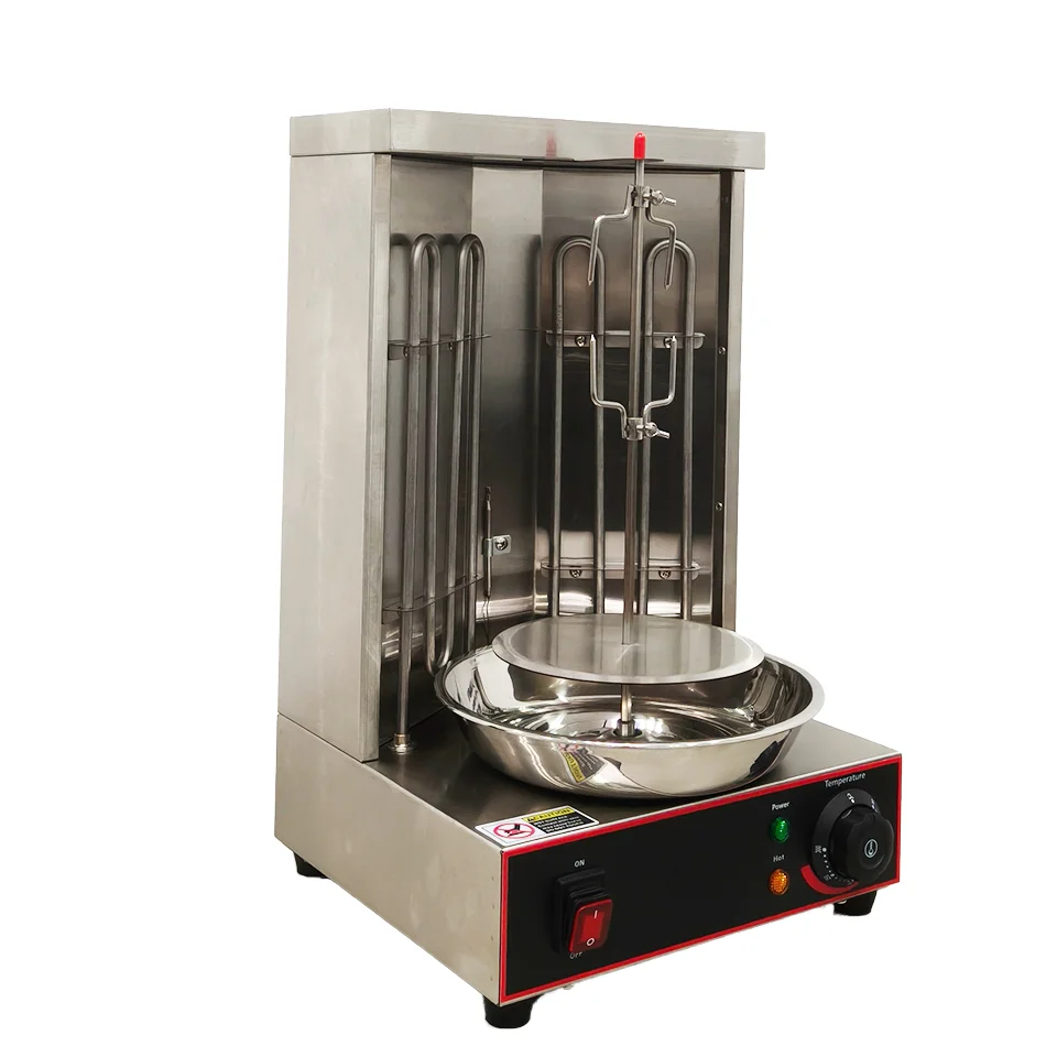 Commercial Electric Stainless Steel Shawarma Grill Electric-Vertical Kebab Gyro Rotisserie Oven Meat Broiler