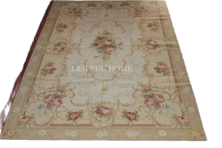 Free Shipping 4'x6' Needlepoint Handmade carpet rugs 100% New Zealand Wool Floral & Magpie design  ANTI SLIP