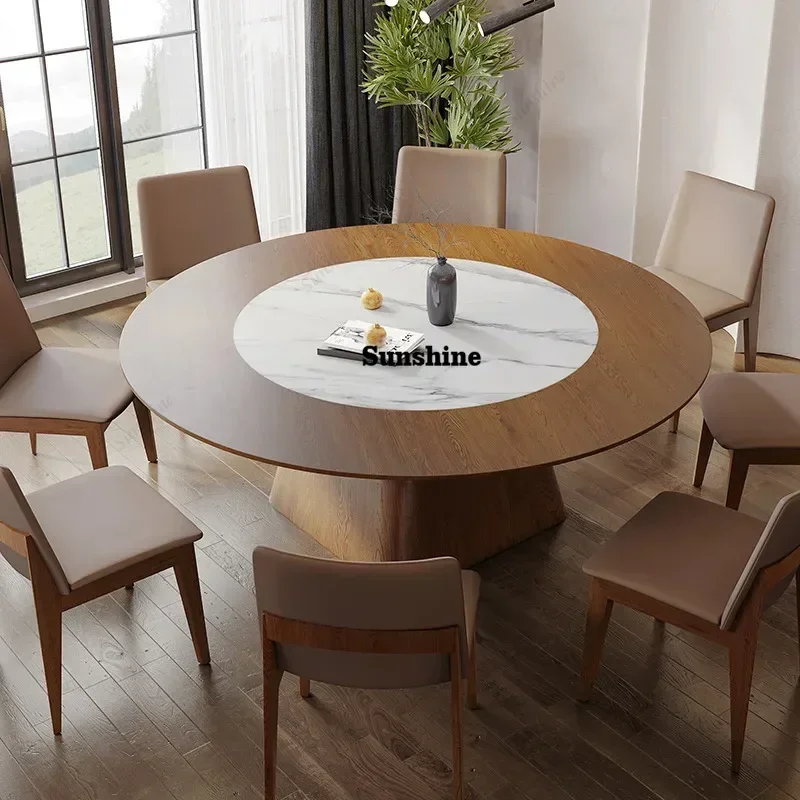 Mesas de recepción Mesa de Comedor Servicio Café Redondo Diseñador Café Cocina Restaurante Elegante Mesa Comedor Extensible LuxuryYY
