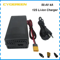 44.4V 43.2V 4A Li ion Charger 50.4V 4A 12S Lithium Battery Charger DC XT60 with fan