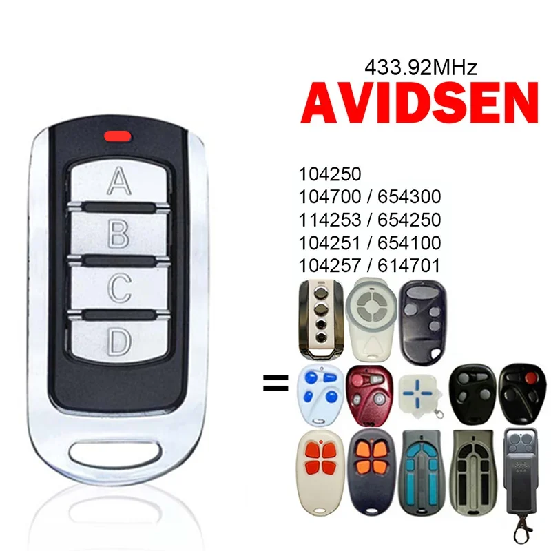 AVIDSEN 114253 104250 104251 104257 104350 654250 114235  Avidsen Extel Thomson Garage Remote Control