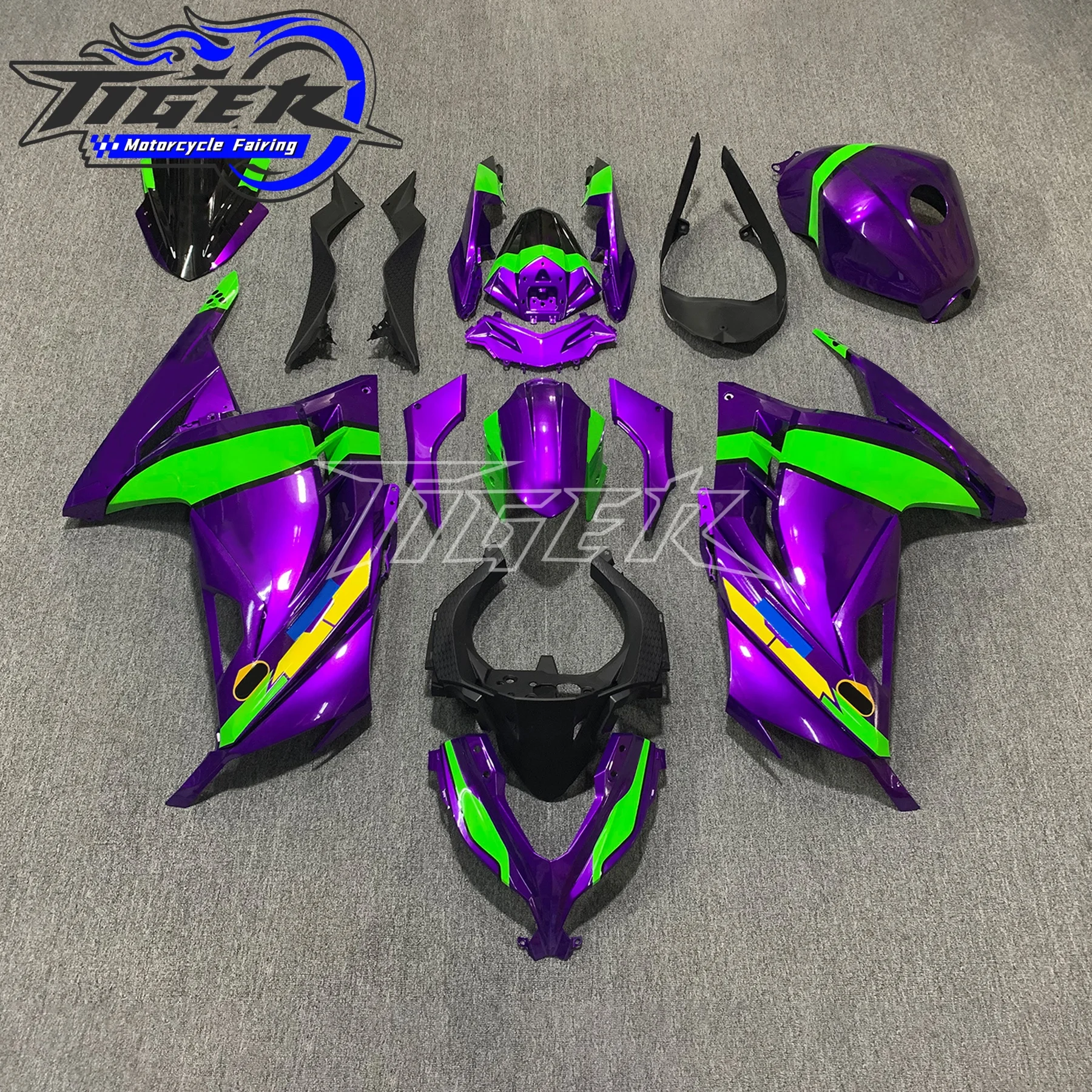 

Fairing kit set For Kawasaki ninja 300 2013 2014 2015 2016 2017 Injection ABS Black Green Full Bodywork fairing