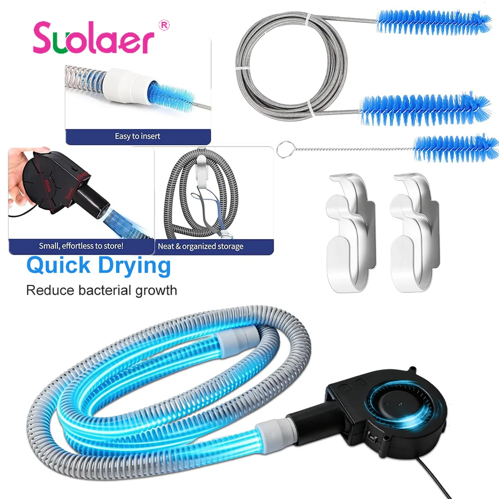 CPAP Hose Dryer Cleaning Kit Fast-Drying Silent Blower Fan Cleaner for Resmed Airsense 10/11 Tubing & Universal 22mm CPAP Hose