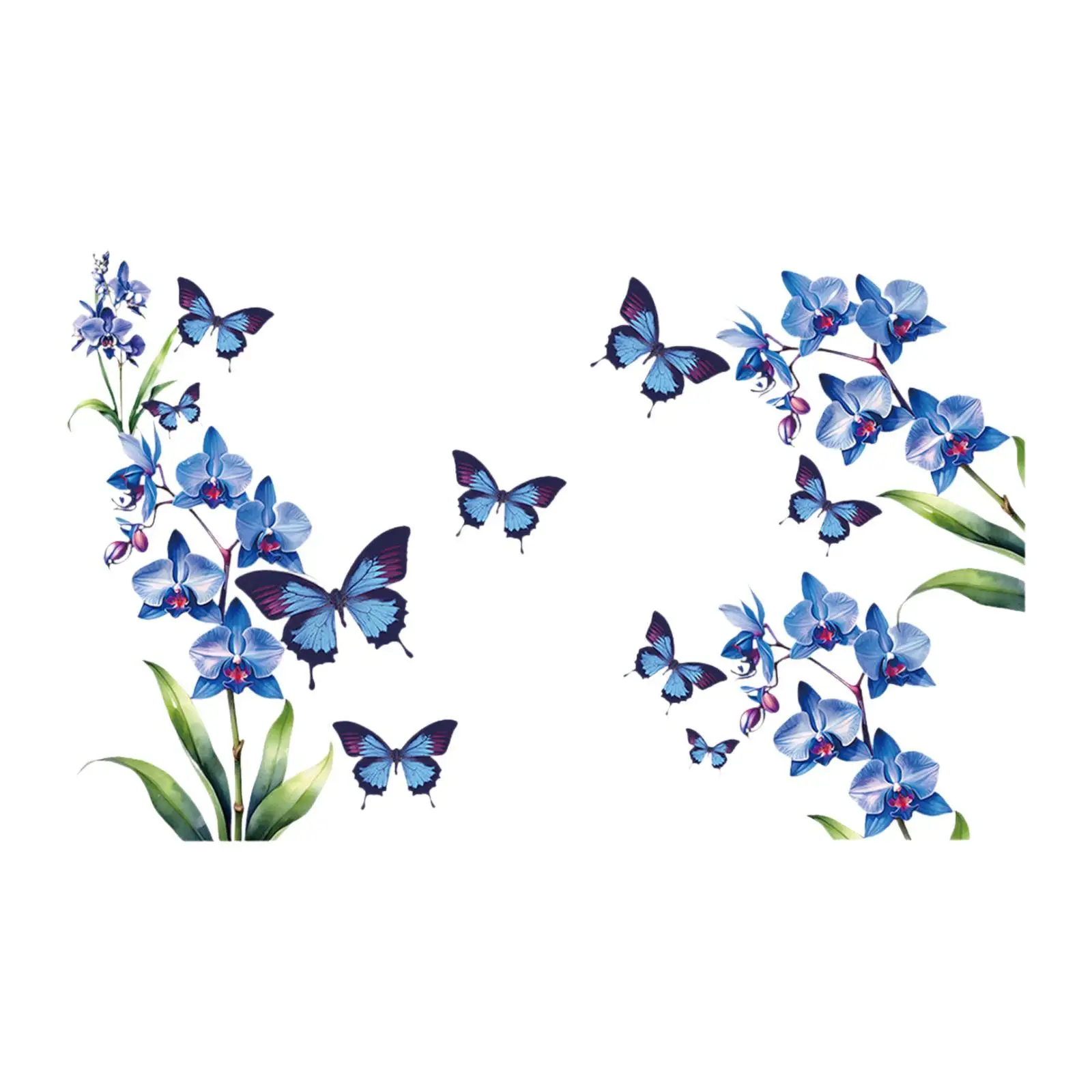 2Pcs Wall Art Stickers PVC DIY Wall Art Murals Blue Butterfly Wall Stickers