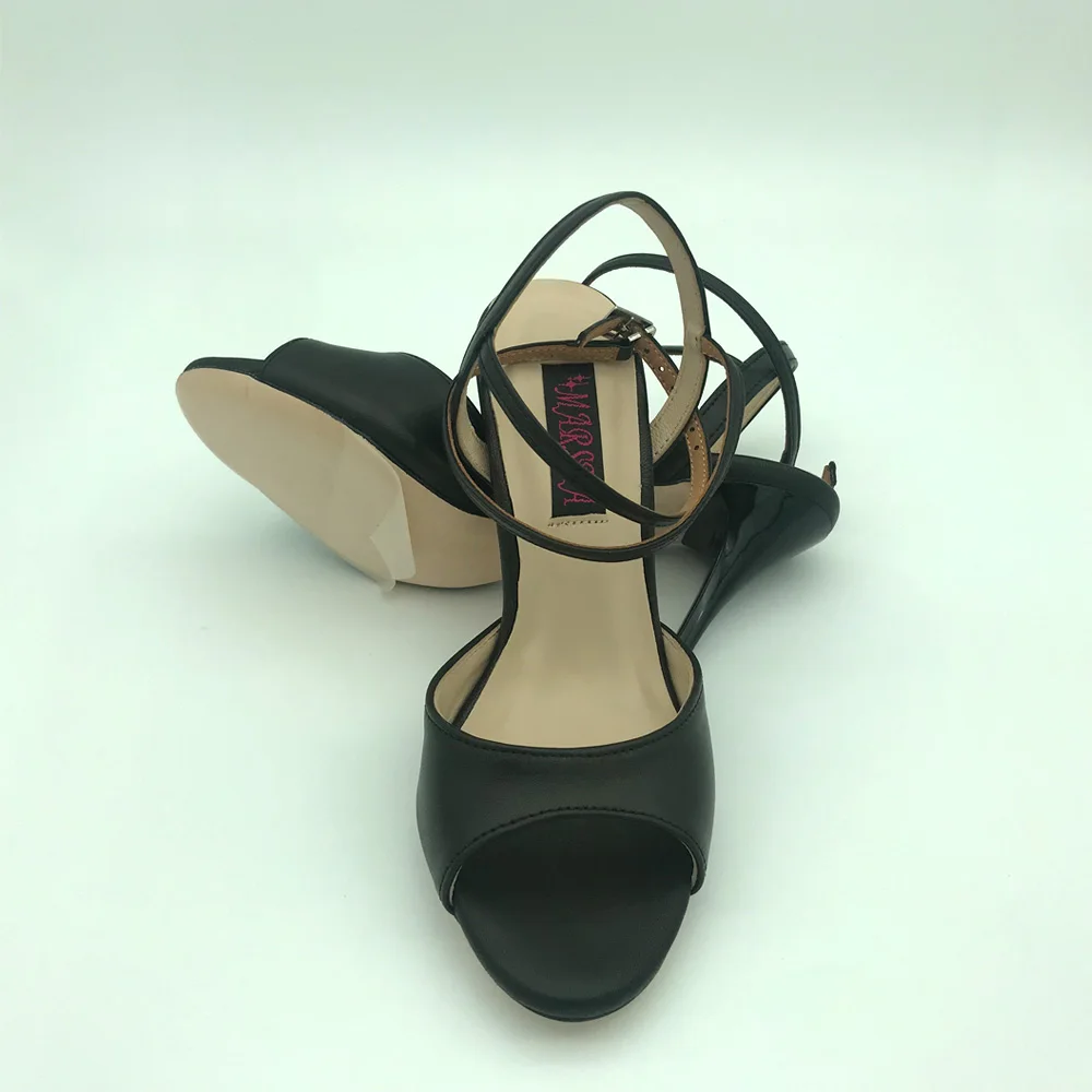 Chaussures de danse argentine Tango, chaussures de fête, chaussures de mariage, semelle extérieure en cuir, T62102BL, talon 9cm, 7.5cm, disponible,