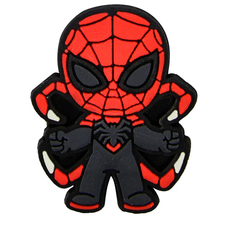 16 estilos de dijes de zapatos de superhéroe SpiderMan para zuecos, sandalias, decoraciones, zapatos de agua para niños, accesorios, decoración de