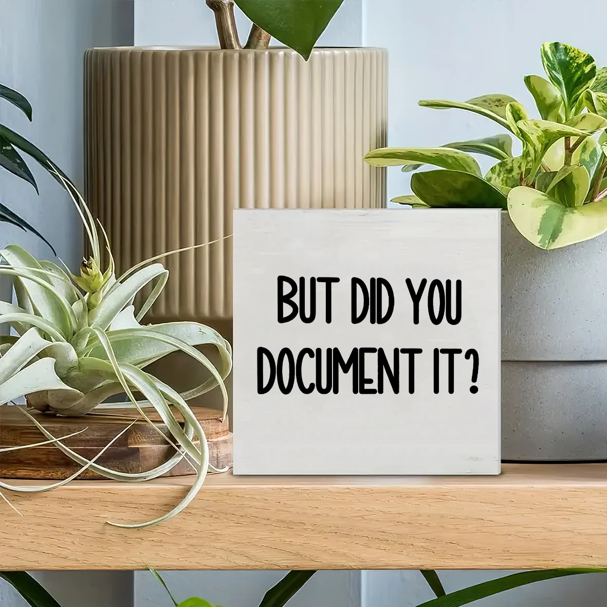 1 قطعة الخشب ولكن هل توثيق ذلك علامة ديكور مضحك مكتب صندوق خشبي تسجيل ديكور مكتب المنزل ريفي مزرعة مربع مكتب