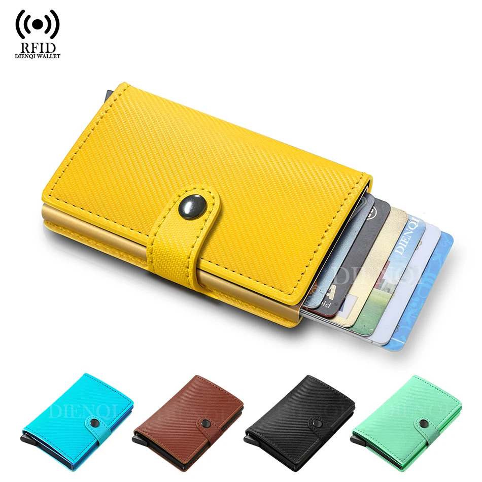 Anti Rfid affaires porte-cartes de crédit hommes portefeuilles en Fiber de carbone porte-carte bancaire étui mince mince femmes minimaliste portefeuille Vallet