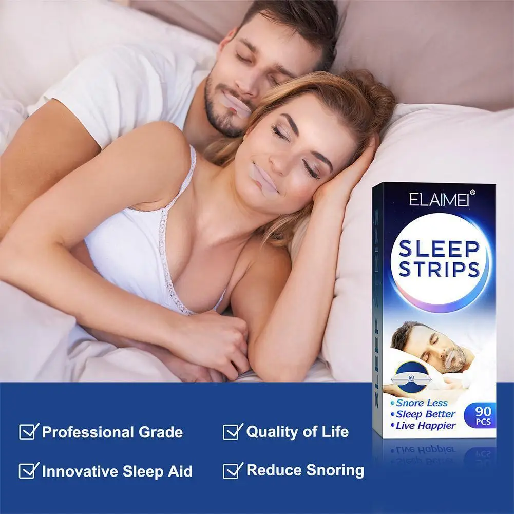 90Pcs Lip-shaped Anti-snoring Patch Sleep Stop Snoring  Sticker Closed Mouth Tape Correction Sleeping Better Nose Breathing