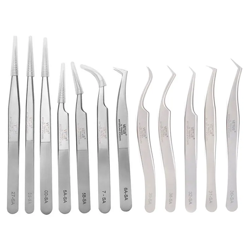 Vetus Wimper Pincet Profissional Voor 3D Volumn Wimperverlenging Roestvrij Fan Wimpers Pincet Uitstekende Sluiting Make-Up Tool