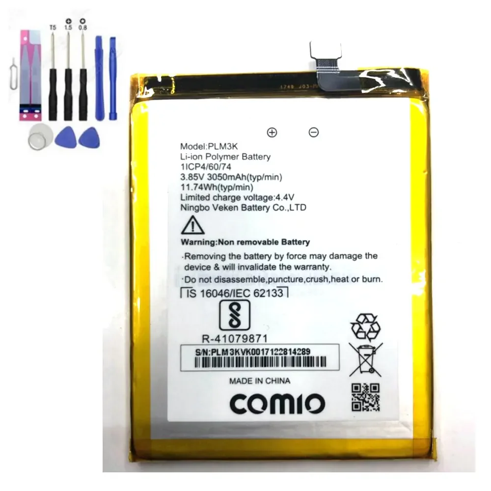 Аккумулятор PLM3K 3050 мАч 3,85 Вт-ч 60/74 в для Comio PLM3K 1ICP4/, батарея для сотового телефона + Инструменты