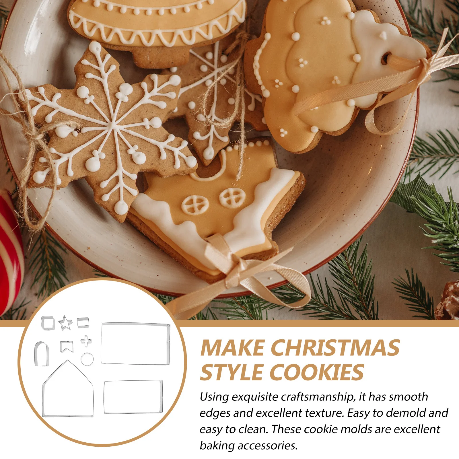 

1Set 3D Gingerbread House Biscuit Mold Rustproof Stainless Steel Christmas Cookie Molds for Holiday Baking Fun