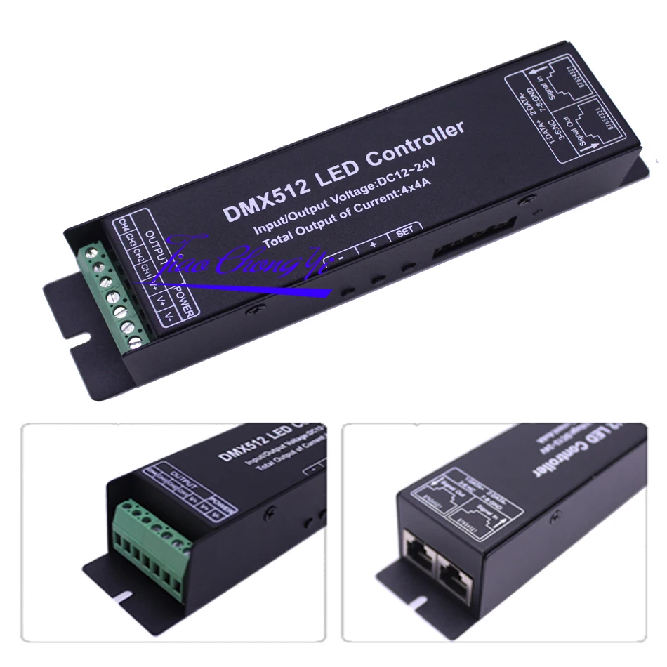 DMX512 3CH 4 Channel RGB 144W 192W RGBW Digital Display DMX Decoder  LED Controller Driver DC 12~24V for RGBW LED Strip Light