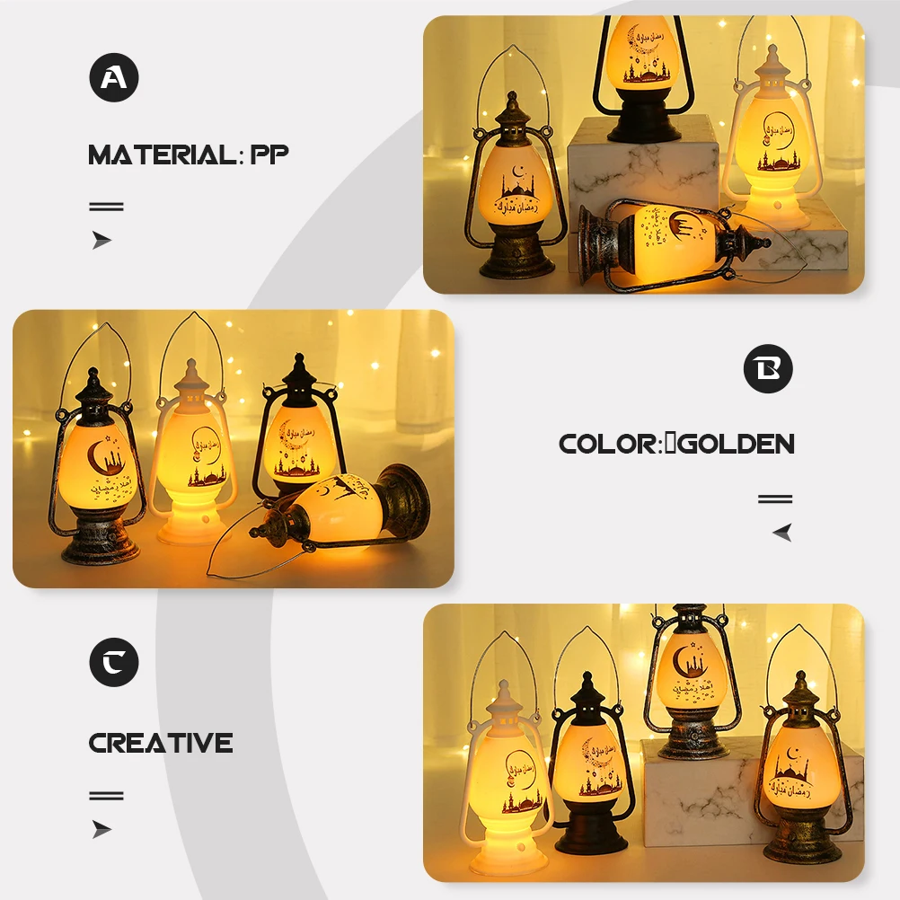 

2pcs Ramadan Lights Eid Mubarak Lantern Decorative Hanging Ornament Creative Muslim Festival Home Office Party Decoration