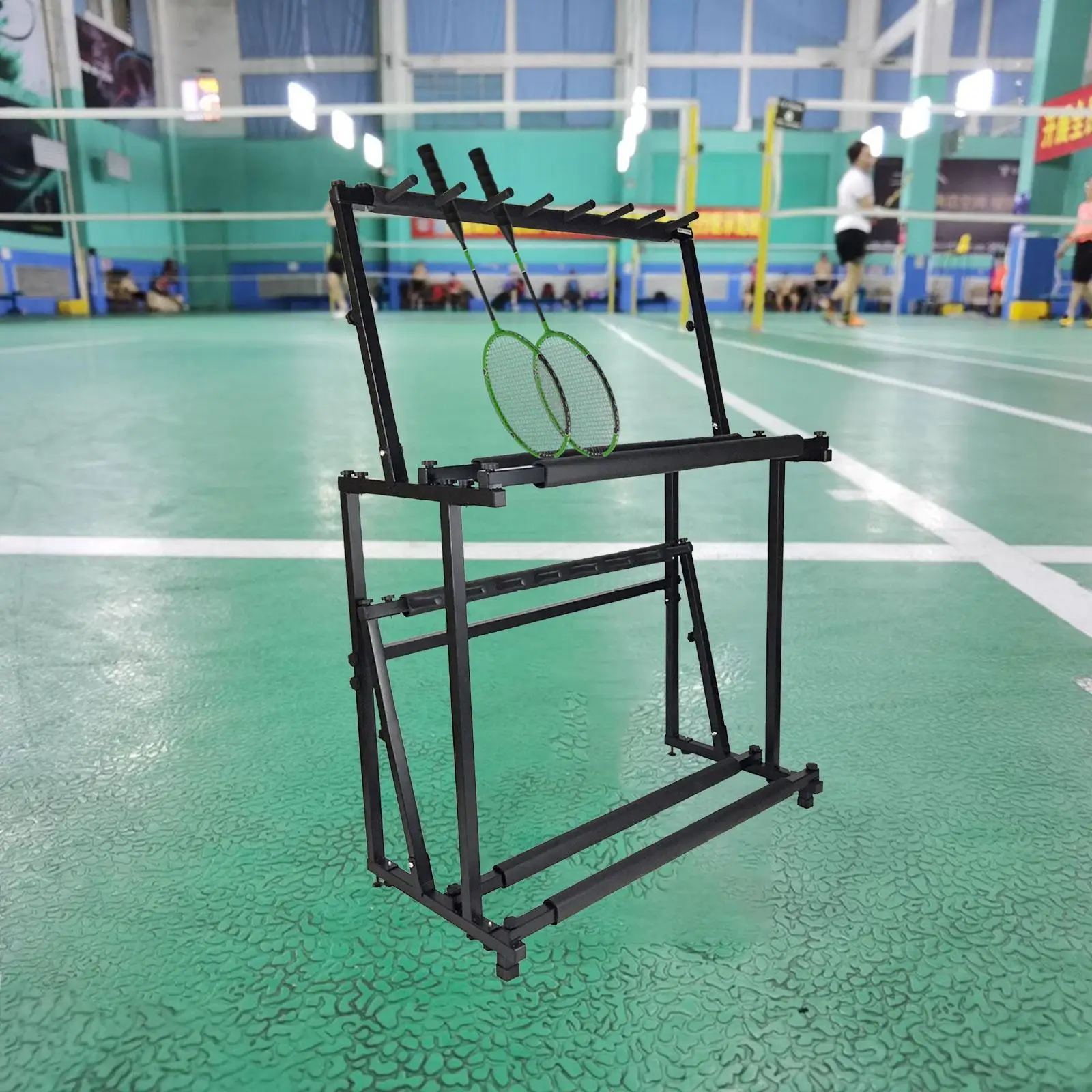 Tennis Racquet Storage Rack Badminton Racket Organizer 2 Layer Decor Accessories Holder for Garden Badminton Racquet Home Gym