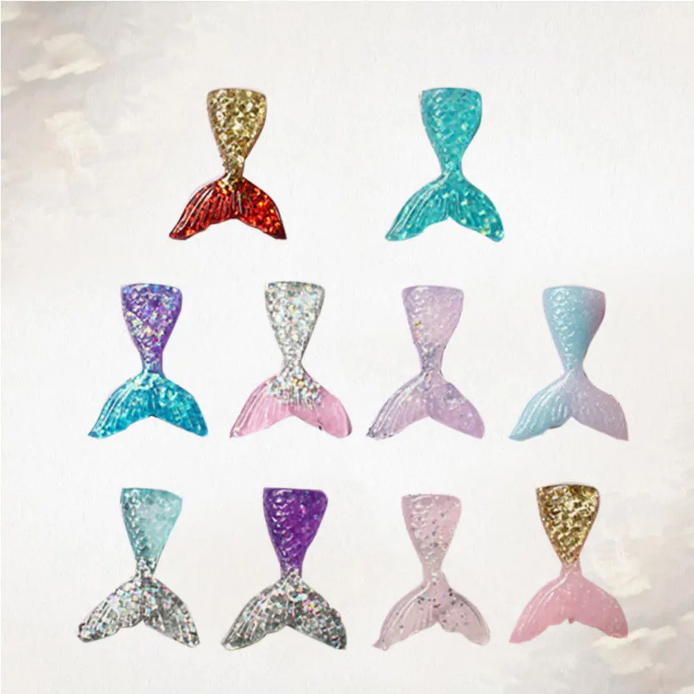 

60 шт. смоляных подвесок в виде хвостов русалок, плоские, многоразовые, легкие, с забавными дизайнами, для канцелярских принадлежностей, фоторамок, вечеринок, дома
