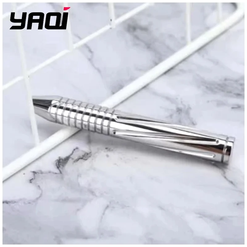 yaqi-bullet-研磨仕上げのステンレススチールと真鍮製の安全カミソリハンドル-71g。男性用のひげのお手入れに最適。男性向けのグルーミングツール。最高の贈り物。
