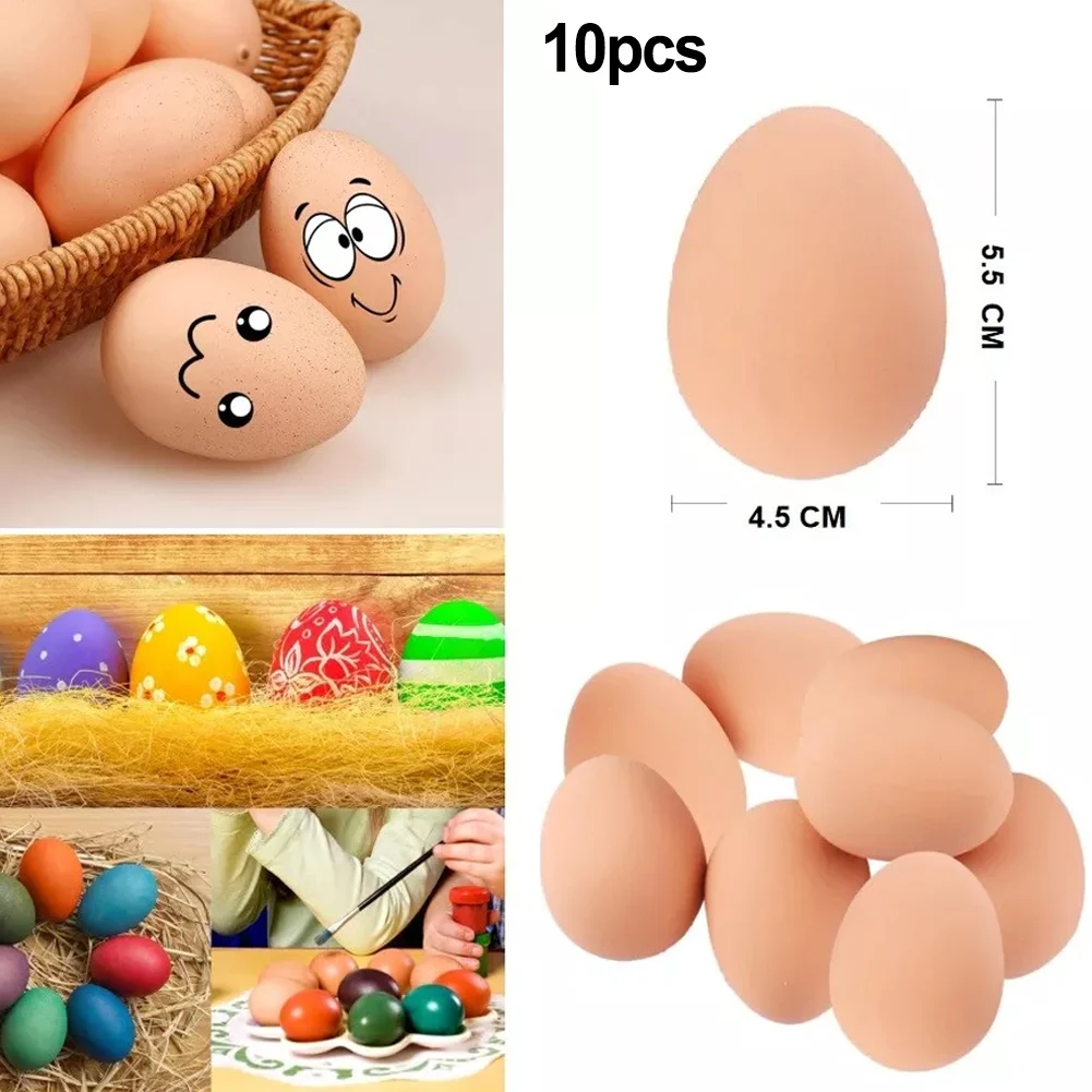 Ovos de páscoa diy, ovos de galinha falsos, fins educacionais, decoração de casa de plástico de alta qualidade, leve e portátil
