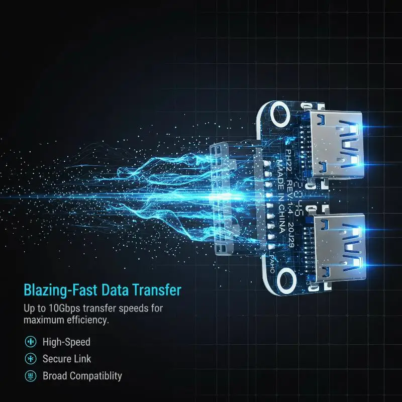 1Pcs USB 3.0 19/20 Pin Socket To Dual USB 3.0 A Splitter Anti-Interference Stable Female Motherboard Adapter