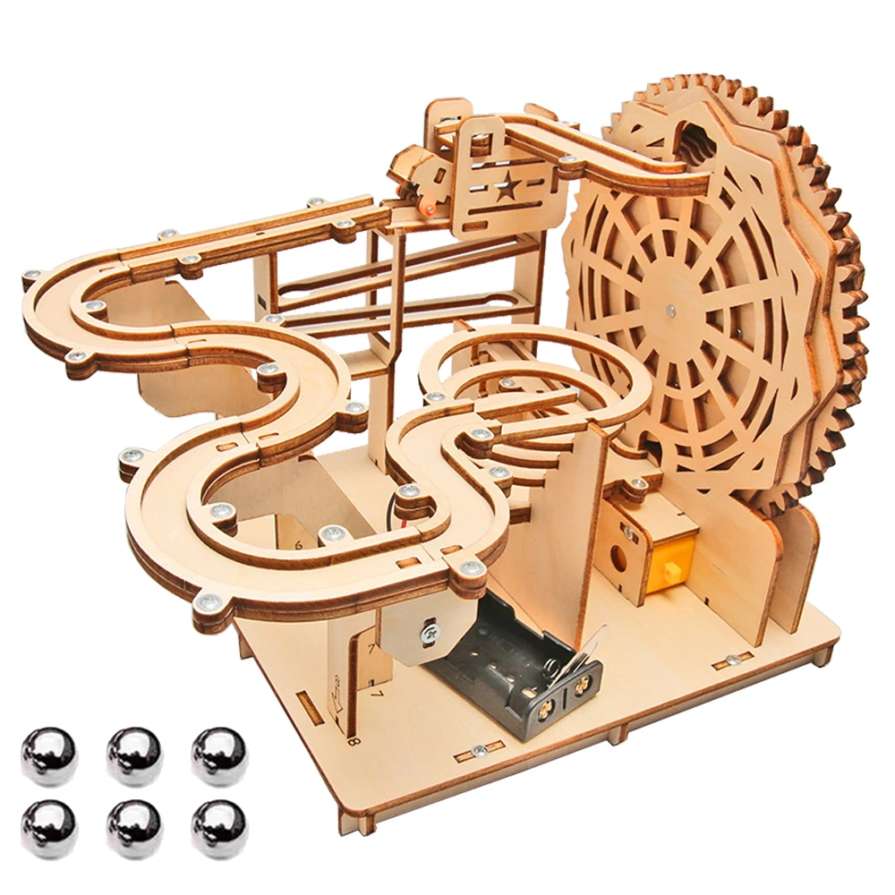 3D деревянная головоломка DIY механическая ручная модель строительные наборы сборка игрушек мраморный набор для бега с шариком для детей подарки для взрослых