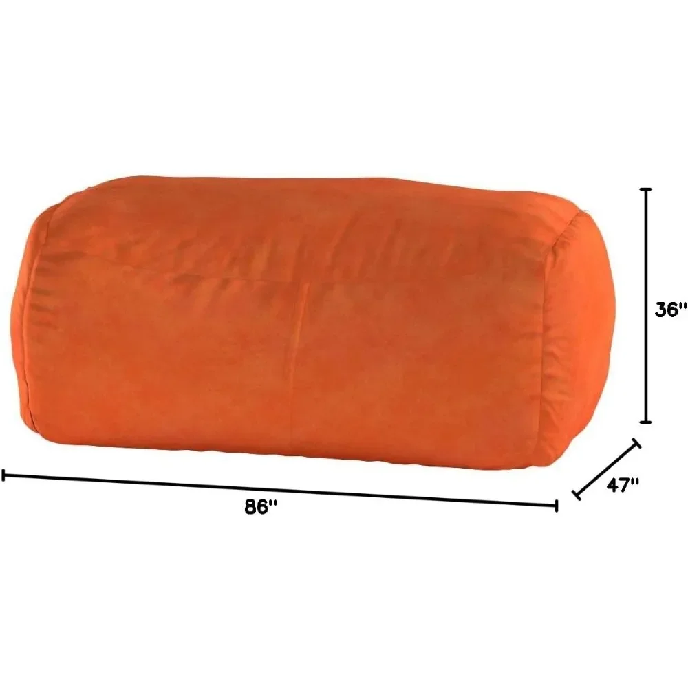 Stylish 7 Foot Bean Bag Sofa in Mandarin Color for Ultimate Comfort