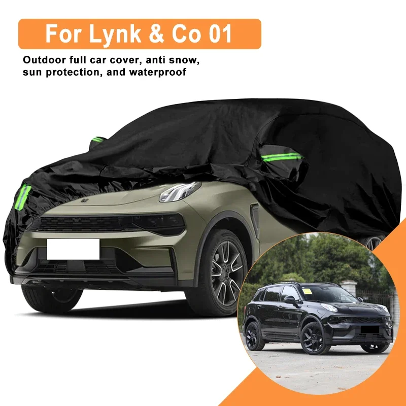 

Full Car Cover for Lynk & Co 01 Outdoor Windproof Waterproof Dust Resistant Sun UV Protection with Reflective Strips